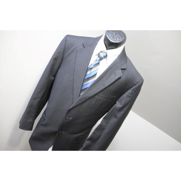Jos A Bank Wool Gray Striped 2 Piece Suit Pants Jacket Mens Sz 34 x 30 41 R - Picture 3 of 14